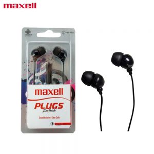 Maxell In-Ear Buds with Built-in Microphone Black for Mobile Phone
