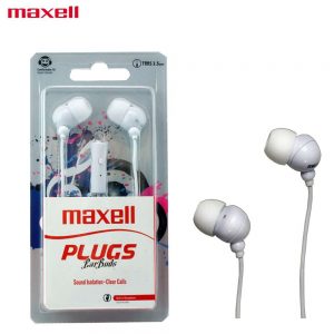 Maxell In-Ear Buds with Built-in Microphone White for Mobile Phone