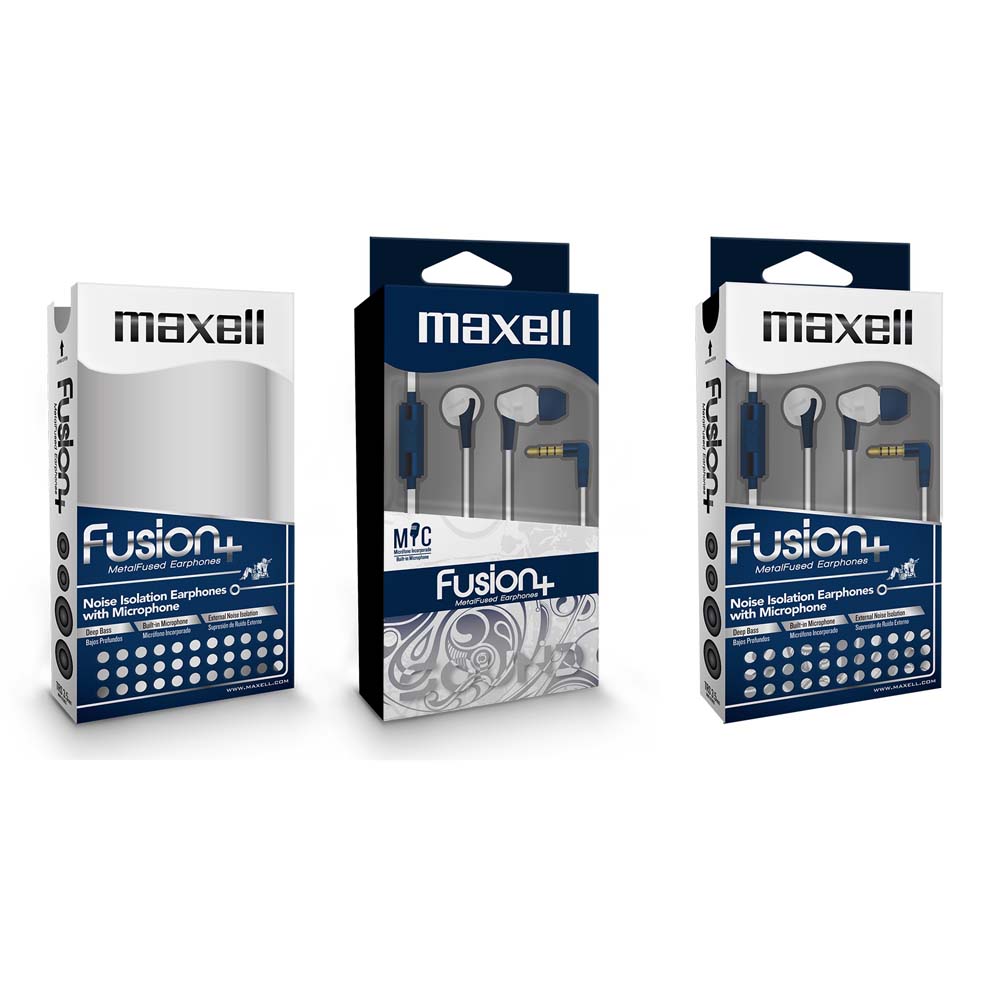 Maxell Fusion+ Ear Buds with Built-in earphone Microphone Damask for Mobile Phone